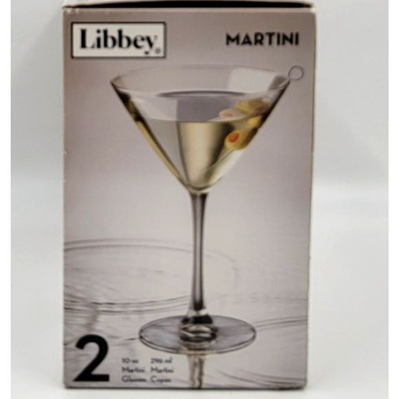 2 Libbey Clear Long Stem Martini 10 oz Bar Drinking Glasses Stemware USA - Picture 5 of 7